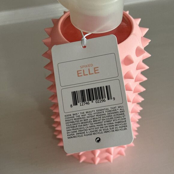 BKR Brand “Little Spiked Elle” Pink - Glass Bottle Top Has Handle 16oz New - Picture 3 of 6
